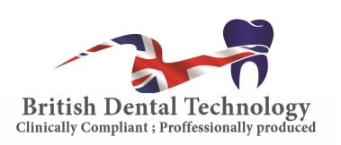 image1008878-1 British Dental Technology logo with Union Jack ribbon.